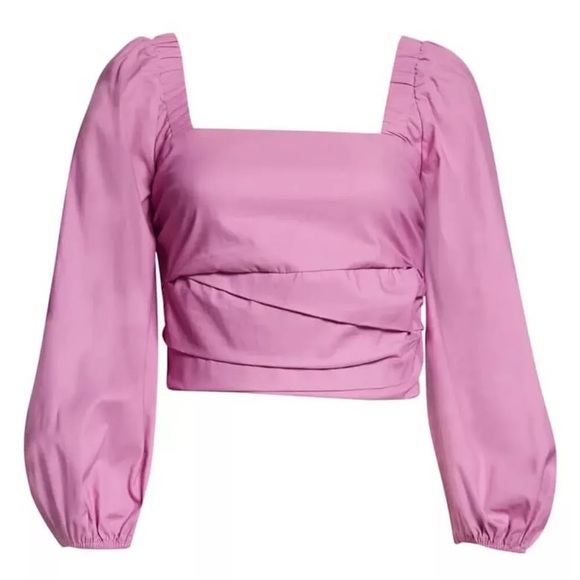 Veronica Beard Kayla Square Neck Long Puff Sleeve Top Blouse Size 6 - Picture 7 of 7